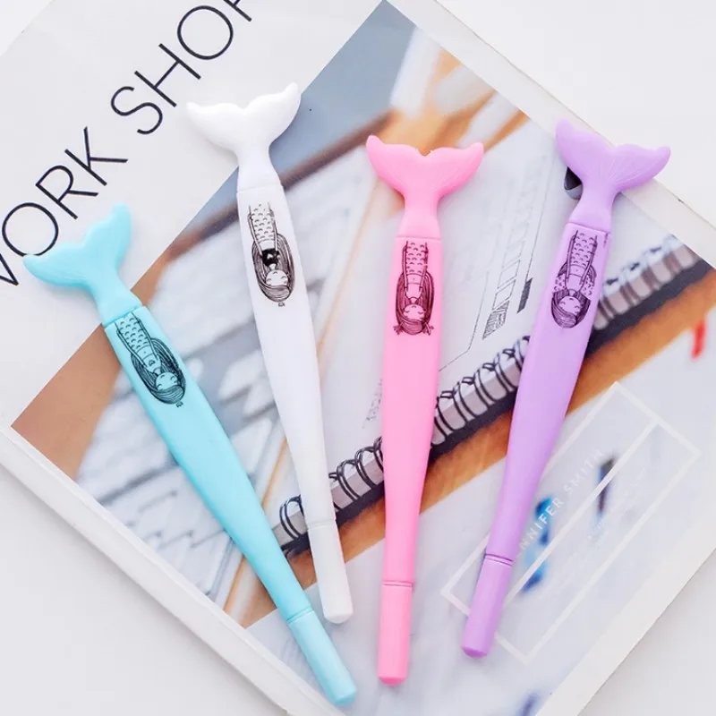 10pcs/lot Cute Mermaid tail Cartoon gel pen writing pens stationery silicone material office school supplies papelaria kids gift |