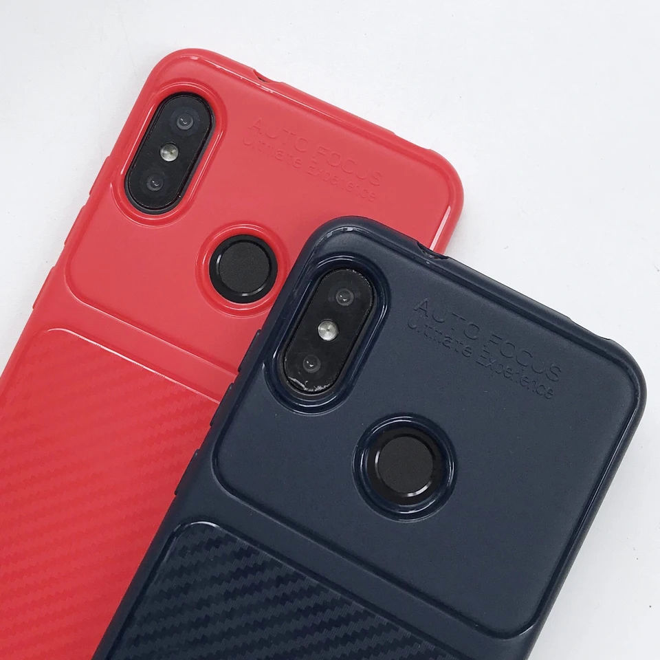 Armor Carbon Fiber Matte Silicone Phone Case For XiaoMi A2 A1 5X 6X Y2 RedMi 6 Pro S2 5A 5 Plus Note 4X Cover TPU Cases Fundas |