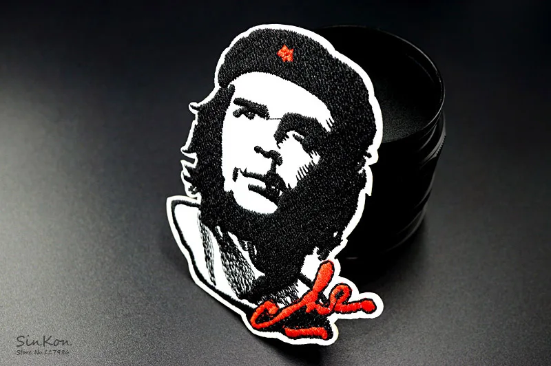 Che Guevara(Размер: 8,0X9,3 см) DIY Значки для одежды нашивка вышитая аппликация, этикетка для шитья одежды наклейки одежда орнамент