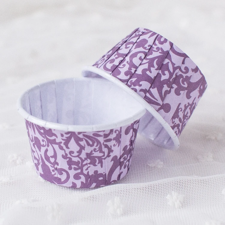 

Free Shipping cupcake baking cases liners vintage purple flower decoration cake cups party wedding birthday supply favors