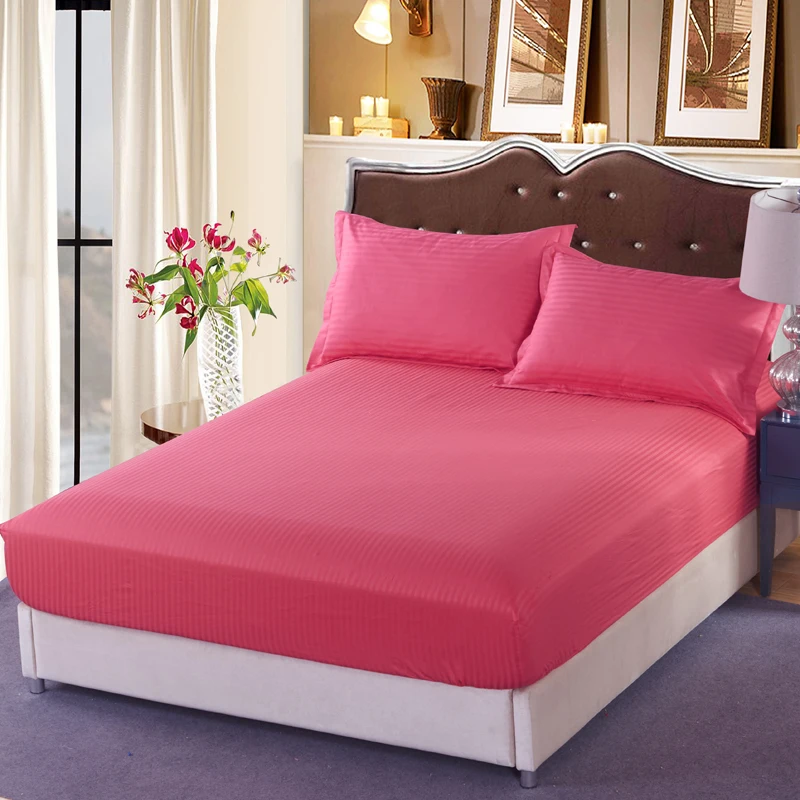 Простыня из 100% хлопка в белую полоску для отеля эластичная простыня с двумя