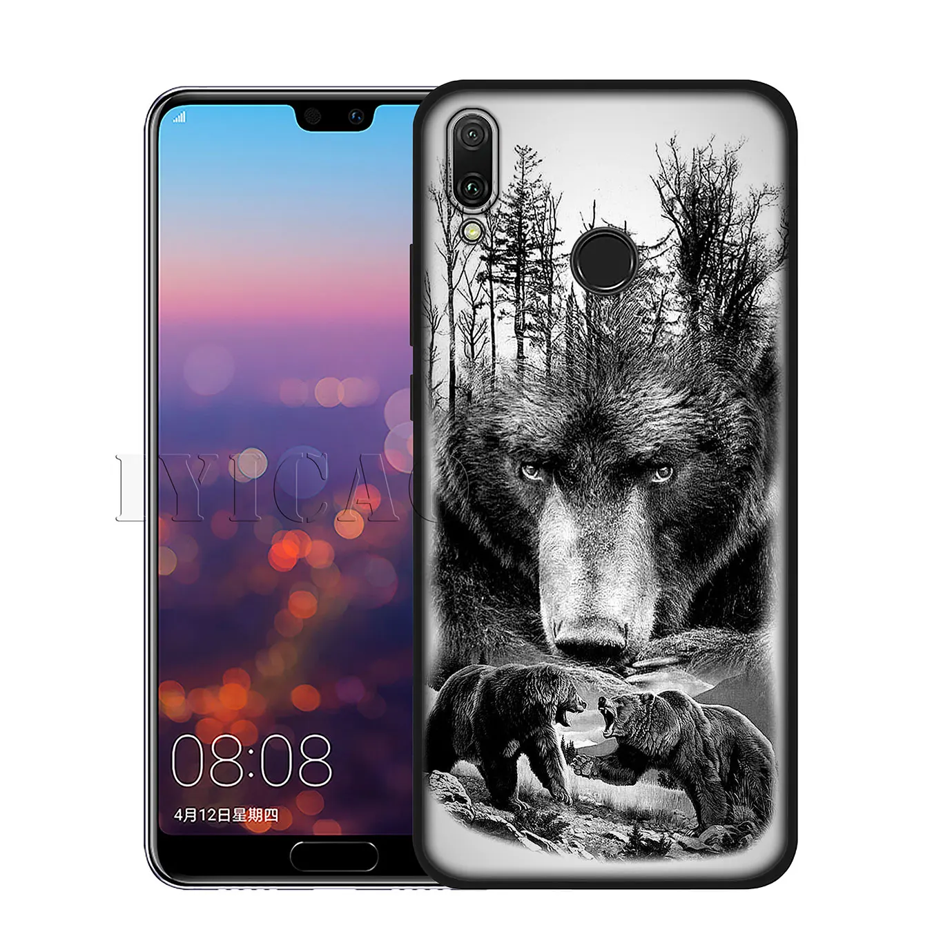 Мягкий чехол IYICAO bear tiger lion для huawei P20 Pro P10 P8 P9 P30 Lite Mini P Smart - Цвет: 7