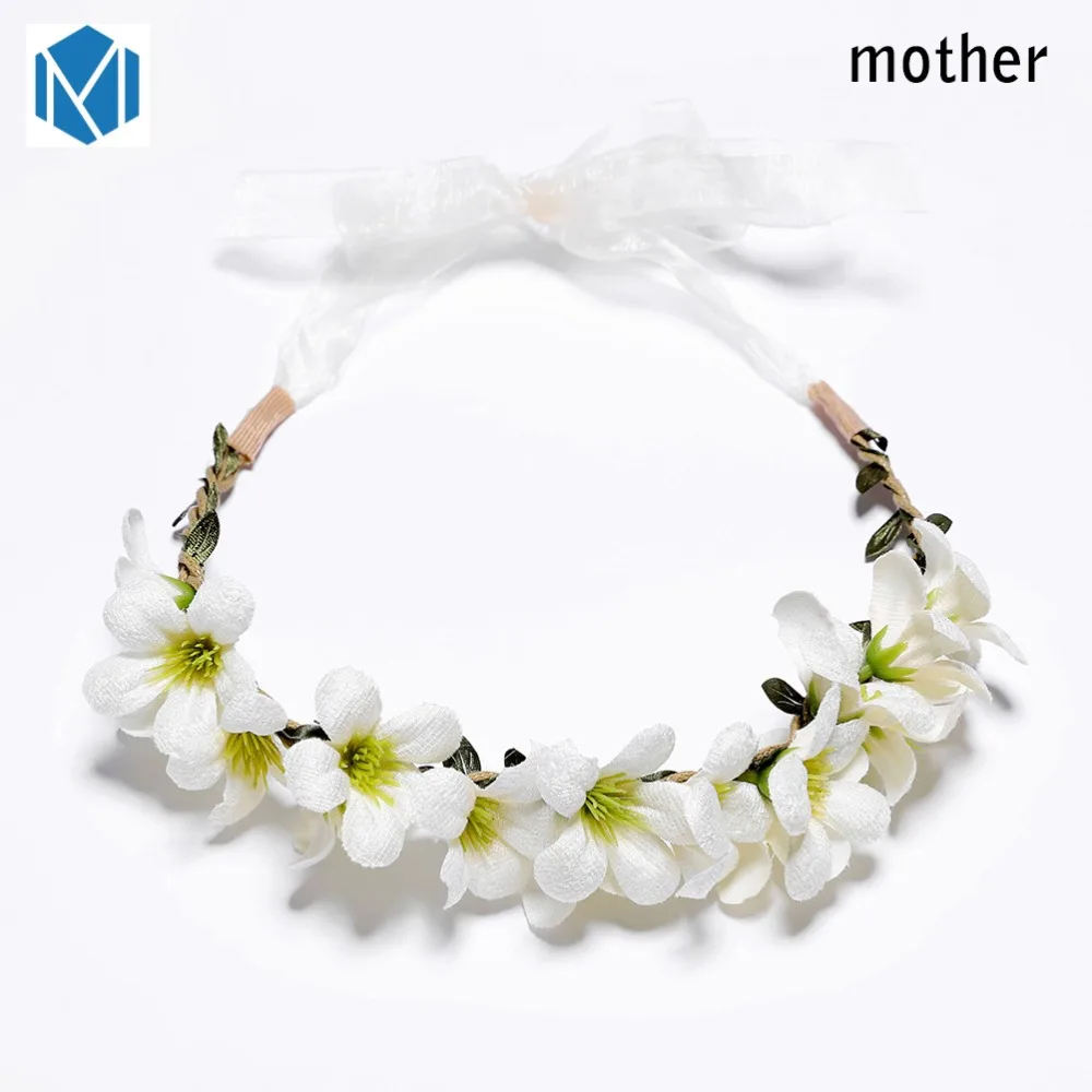 Милый венок для мамы и детей Цветочная корона повязка на голову свадебные