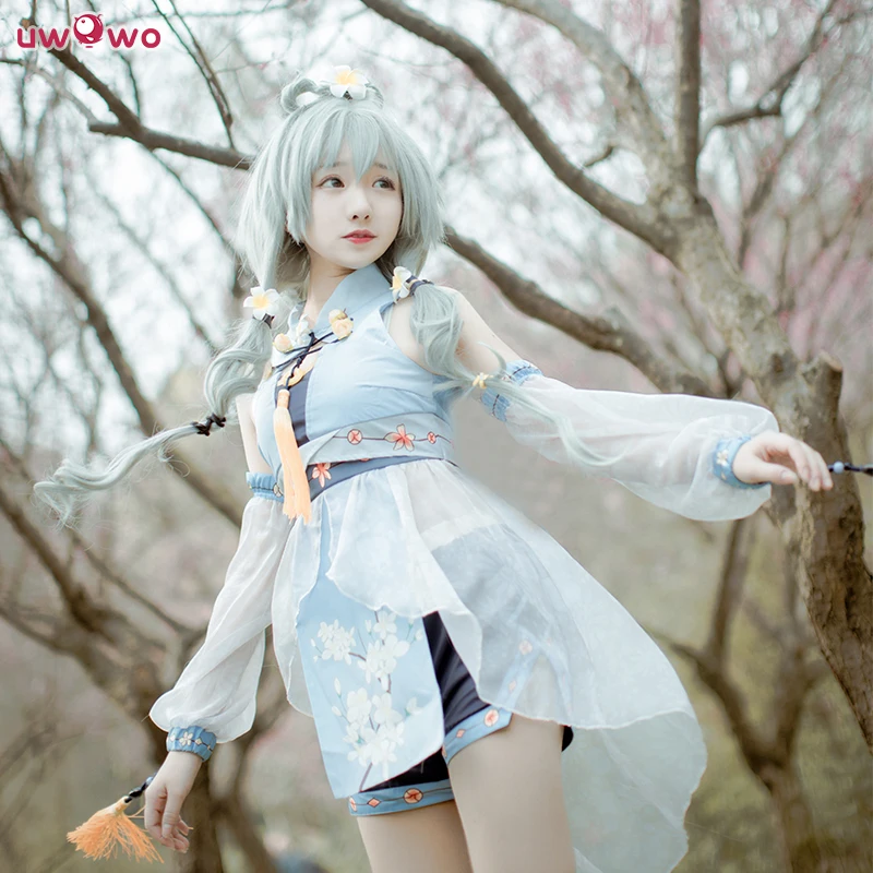 UWOWO Luo Tianyi косплей VOCALOID китайский проект милый белый костюм каваи Вокалоид Косплей Luo Tianyi платье в китайском стиле