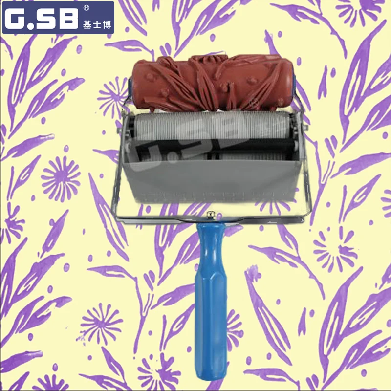 [Цветочный узор] DIY " дюймовый Мягкий Резиновый роликовый узор 150 мм деревянная краска для стен роликовые инструменты GR-23