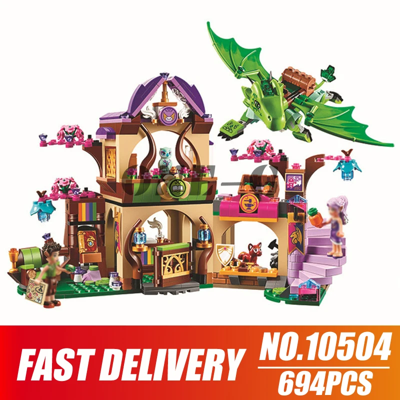 Building blocks Secret Market Place 10504 694pcs Compatible legoinglys Elves 41176 Bricks Friends figures toys for children | Игрушки и
