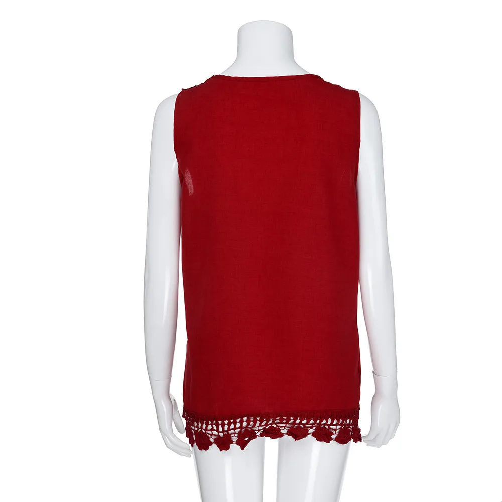 Горячее предложение! Распродажа! Feminino Vestido, укороченный Топ для женщин, круглый вырез, без рукавов, чистый цвет, кружевной жилет, топы, свободные топы, однотонные, 7 цветов, S-5XL размера плюс