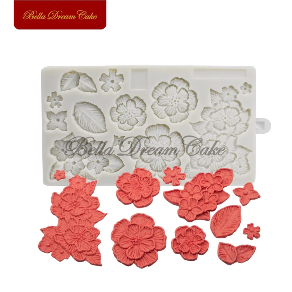 Силиконовая форма для шоколадной мастики цветок сливы торта помадка изделия из