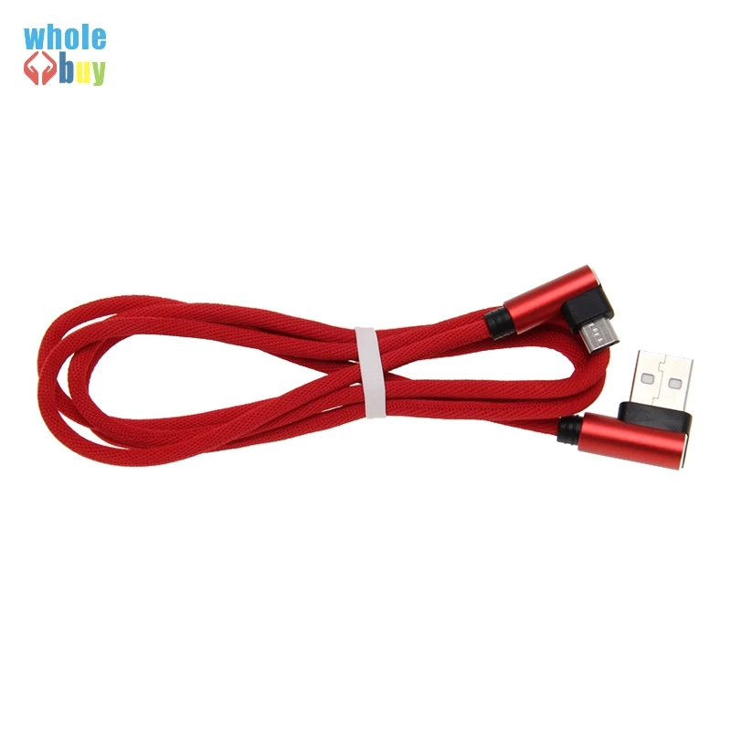 Хорошее качество быстрая зарядка 90 градусов нейлоновый Плетеный USB кабель для