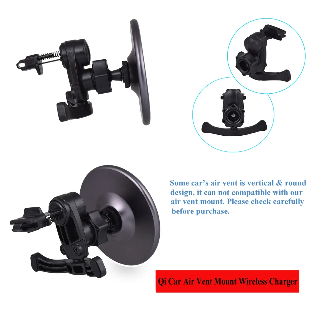 Беспроводное Автомобильное зарядное устройство Qi с магнитным креплением на