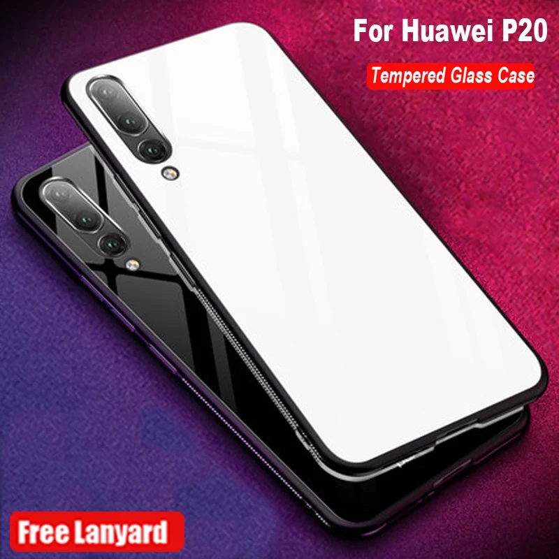 

Чехол из закаленного стекла для Huawei P20, чехол-накладка градиентного цвета для Huawei P 20, мягкие силиконовые чехлы для телефонов HuaweiP20, оболочка