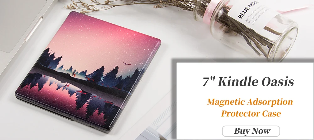Чехол BOZHUORUI оригами для нового Kindle Oasis(9-10 поколение, выпуск-)-тонкий Чехол-подставка с функцией автоматического пробуждения и сна
