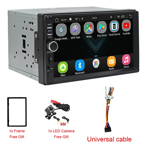 Universal cable 2din android автомобильный Радио Авто bluetooth двойной din мультимедиа универсальный gps wifi FM AM 1024*600 dab для Nissan Toyota Volkswage SW - Цвет: Universal cable