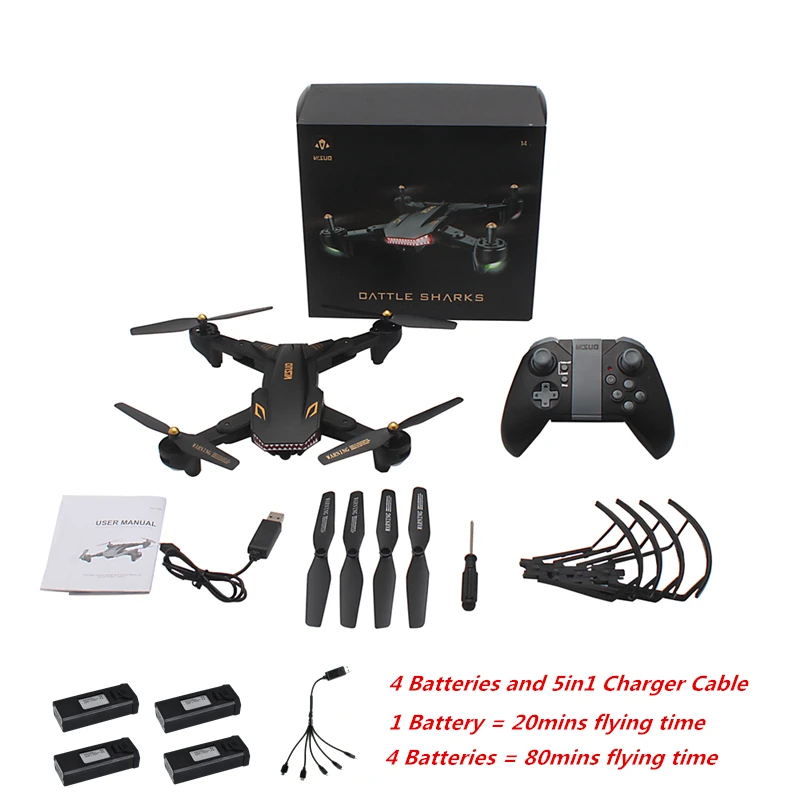 Широкоугольный Дрон для селфи с камерой 2 Мп HD Wi Fi FPV одной кнопкой возврата