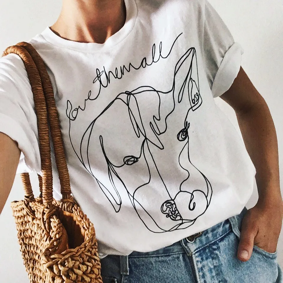 Футболка женская хлопковая в стиле унисекс милая винтажная tumblr гранж с принтом