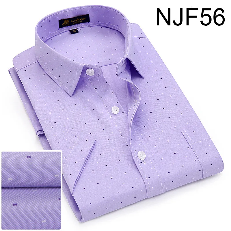 NJF56 DAVYDAISY/летняя рубашка с короткими рукавами для мужчин; однотонное платье с принтом в горошек; повседневные рубашки-оксфорды; Мужская брендовая одежда высокого качества; DS-191 - Цвет: NJF56