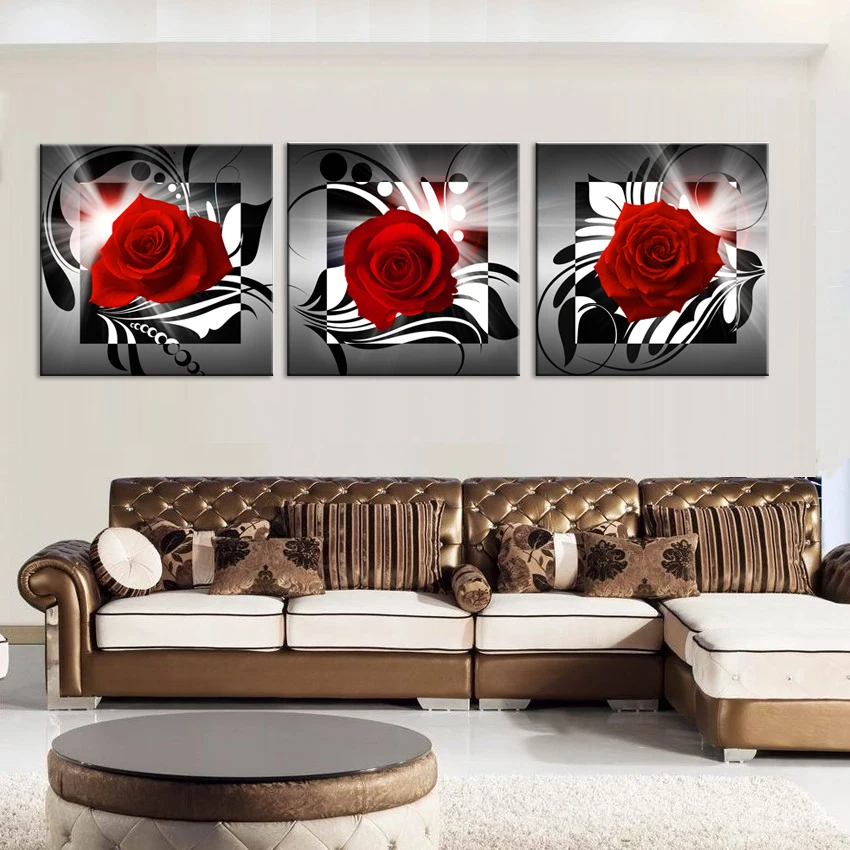 Модульные картины с розами и принтом на холсте кухонный плакат цветочным стене