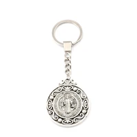 2pcs keychain saint st benedict of nursia patron against evil medal pendants key ring travel protection diy accessories