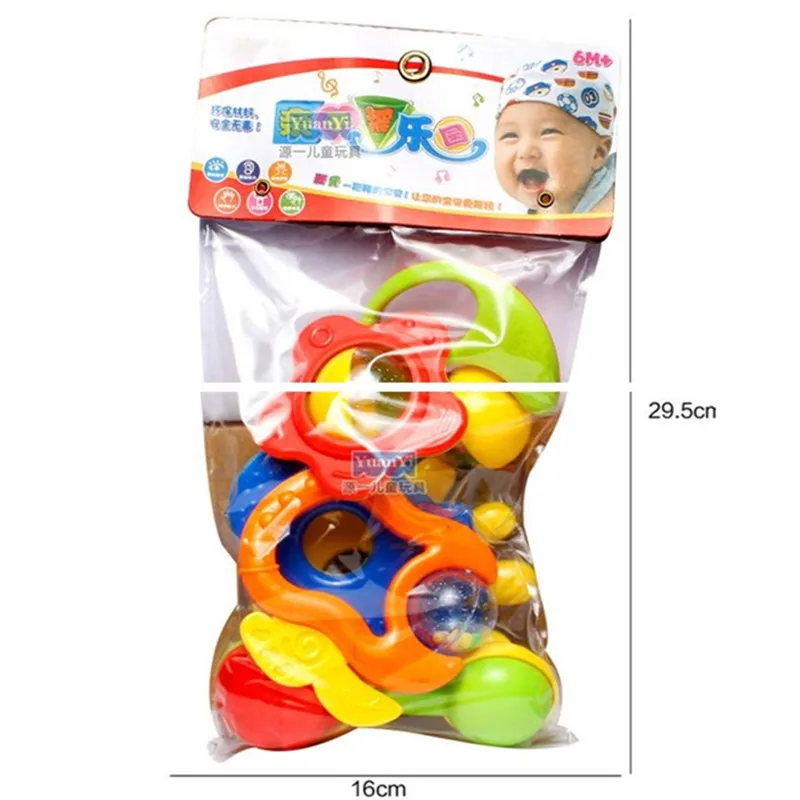 6 шт./комплект детские пластиковые погремушки погремушки|shake bell|kids rattlesbaby rattle |