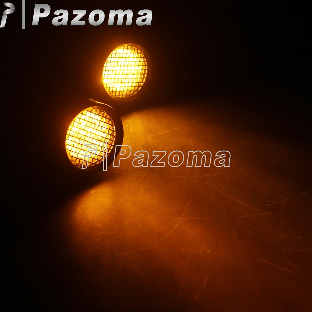 10 мм LED дымовая Янтарная линза алюминиевый мотоцикл сигнальный указатель