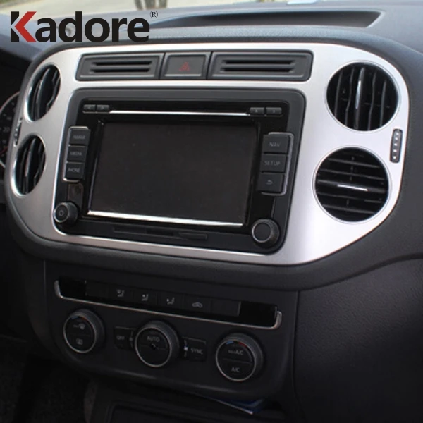 Для Volkswagen Tiguan 2009-2012 2013 ABS Матовый центральной приборной панели Панель заднего сиденья для кондиционирования воздуха вентиляционные крышки отделкой