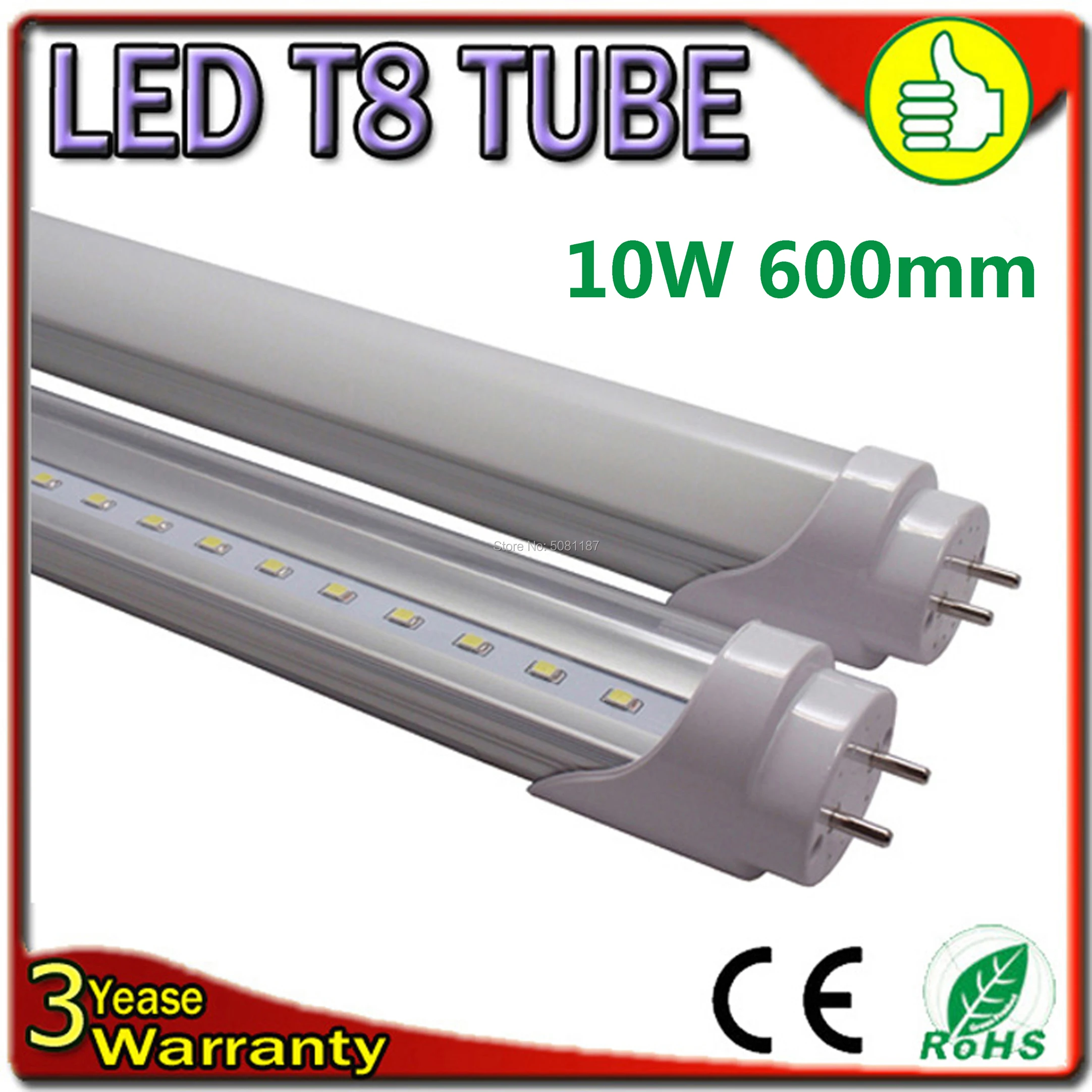 10PCS/Lot Samsung Chip 3 Years Warranty 10W 0.6M 2FT LED Bulb T8 Tube 600MM Fluorescent Lamp Integrated Light |