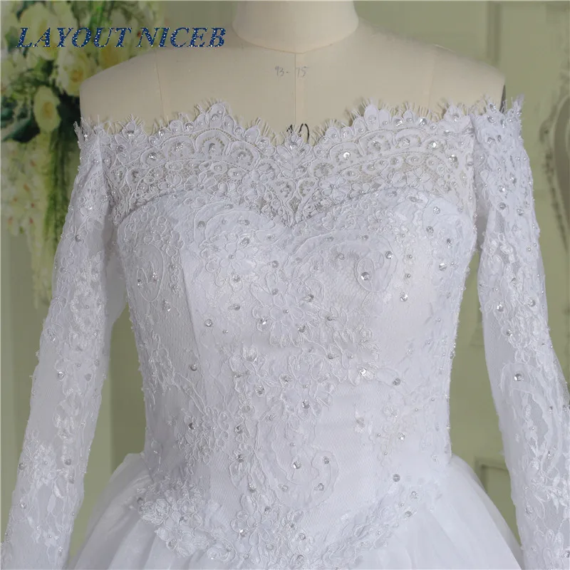 

Fashion White Vestido de noiva 2017 Long Sleeve Lace A Line Wedding Dress Custom Made Robe De Mariage Vestido de casamento Novia