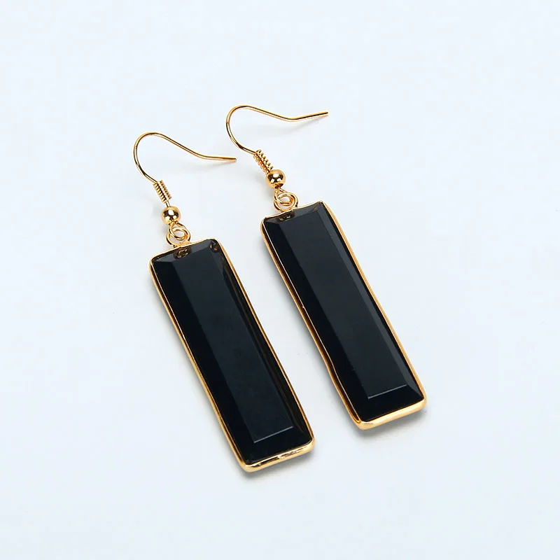 2017 новая мода натуральный камень кварц Кристалл длинные серьги для женщин