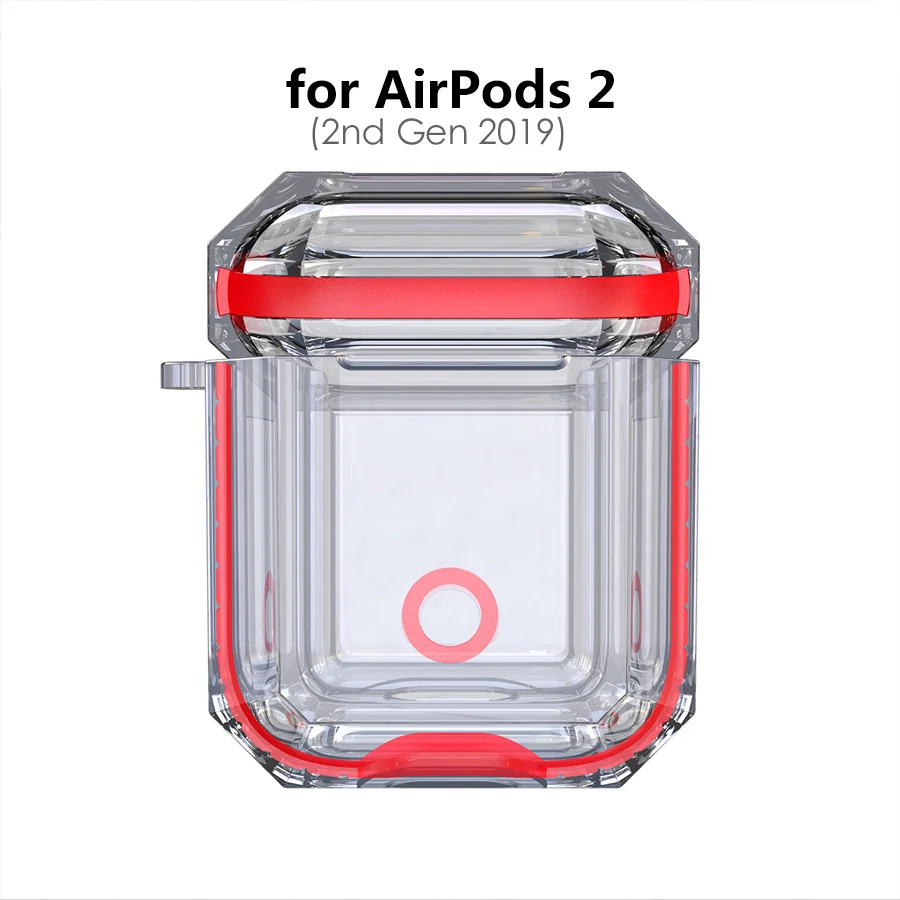 (2nd Gen) Red IQD для Apple AirPods чехол для зарядки 2nd Gen 1st прозрачный жесткий ТПУ Бампер защитный чехол кожа Прозрачный ударопрочный мягкий пластик - Цвет: (2nd Gen) Red