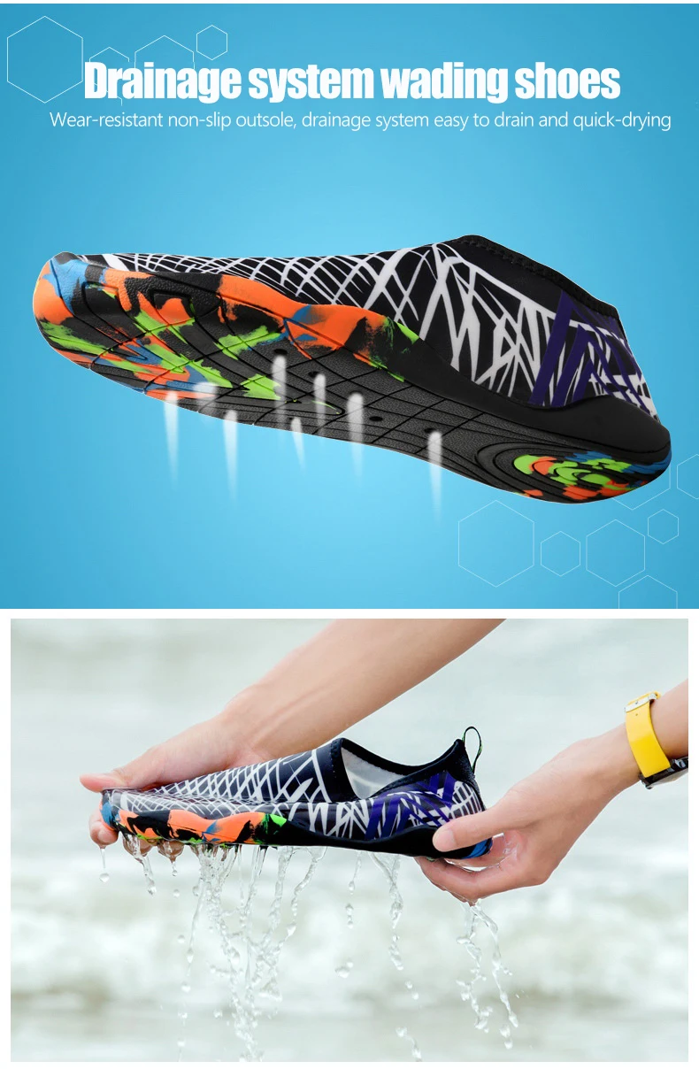 Мужская пляжная водонепроницаемая обувь; Уличная обувь для плавания; спортивные сандалии; легкая износостойкая Мужская обувь без шнуровки; Акваобувь