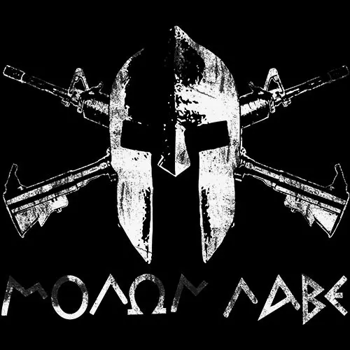 Футболка с принтом Molon Labe Come and Take It New летняя хлопковая круглым вырезом и коротким