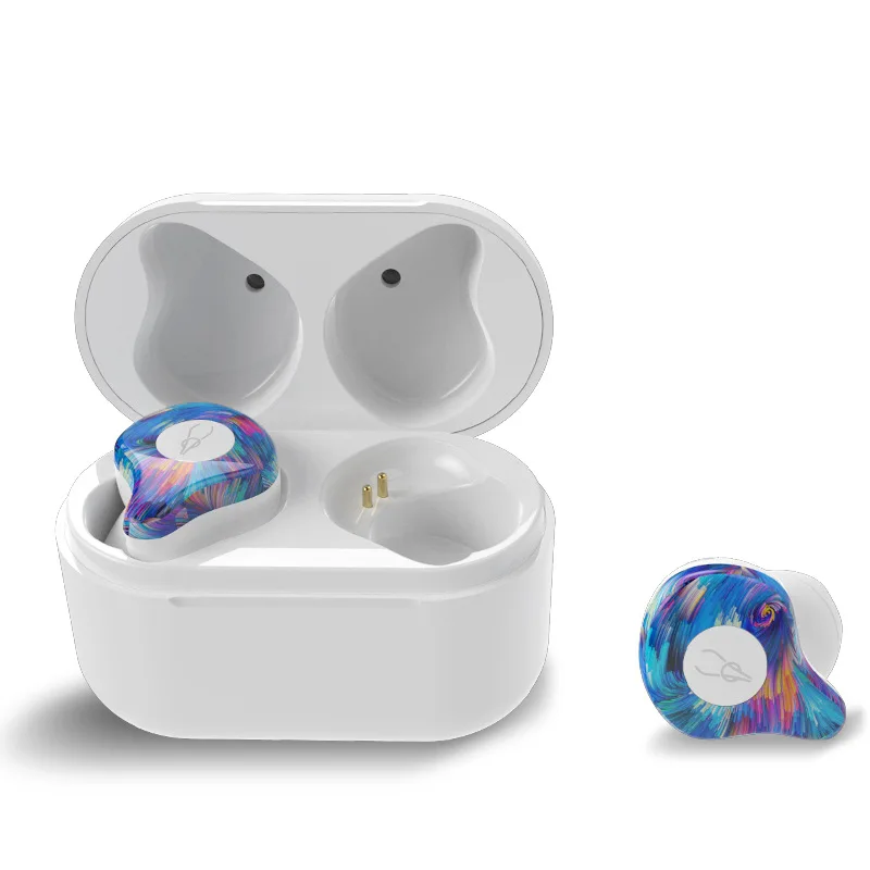 blooming Профессиональные Близнецы мини 3D стерео звук Bluetooth наушники невидимые настоящие Беспроводные водонепроницаемые спортивные наушники с power bank - Цвет: blooming