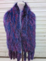 opulent wonderful lady real 100 fox fur knitted capewrapcoatshawl cloabluu purple