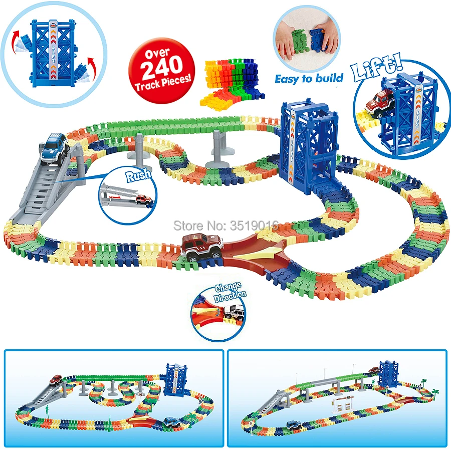 Большой роскошный игровой набор Create a Road Bend Flexile Track из 216 288 предметов с