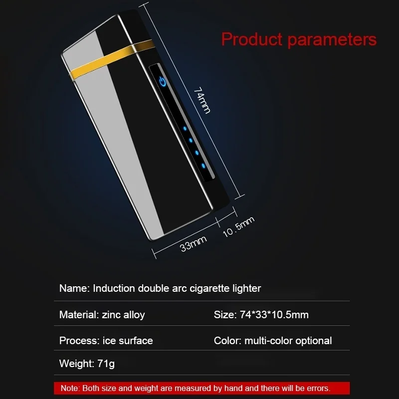 Cigar Dual Arc Electric Lighter Usb Recharge Windproof Cigarette Plasma Turbo Encendedor Electronic Gadgets for Men | Дом и сад
