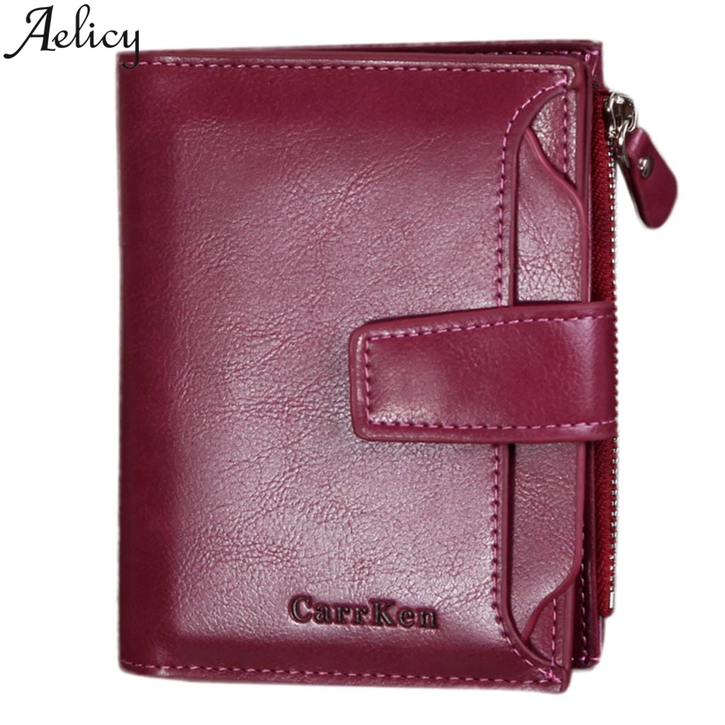 Aelicy Мужской Женский Повседневный короткий кошелек сумочка кожаный для кредитных