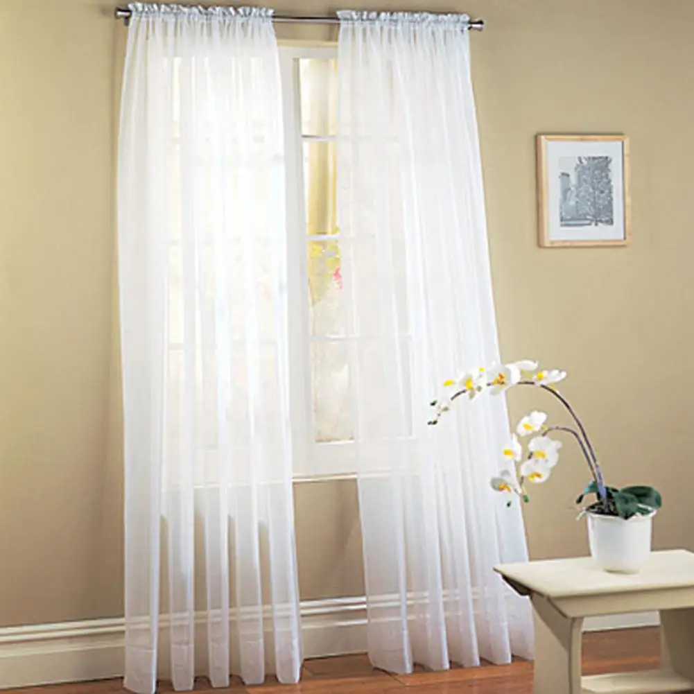 HobbyLane Solid Color Shading Tulle Curtain for Living Room Home Window Decoration | Дом и сад