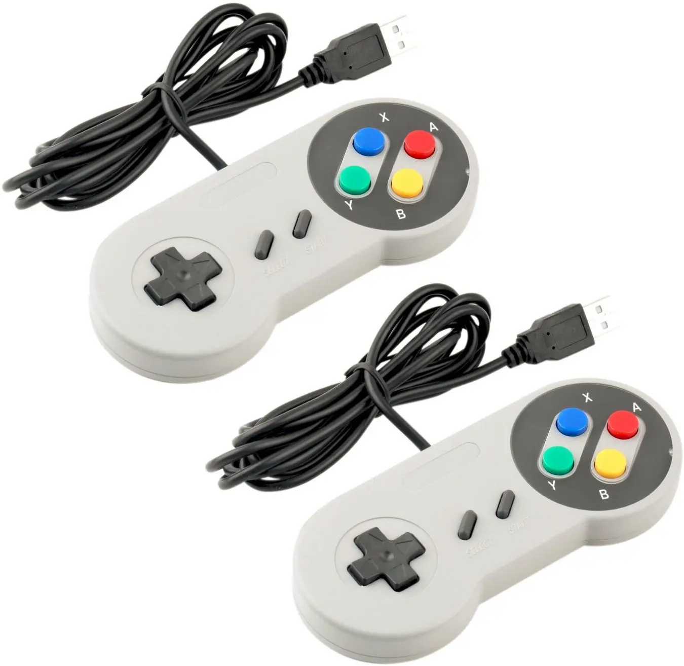 Супер игровой контроллер SNES USB классический геймпад [2 Pack] для ПК MAC игры