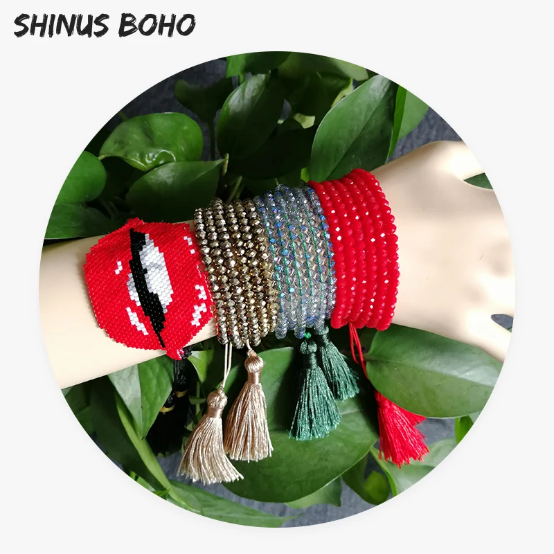 SHINUSBOHO сексуальные браслеты с поцелуями регулируемые мужские ювелирные изделия