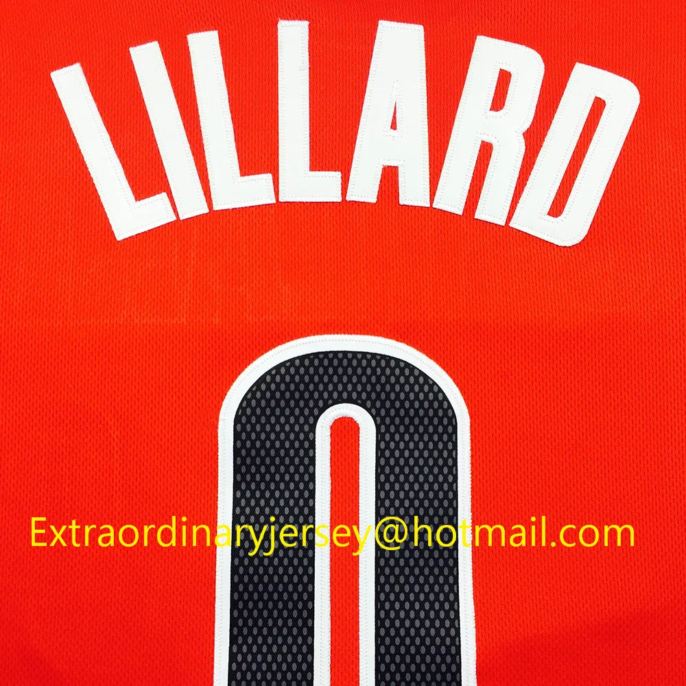 Мужская Майка Дамиан Лиллард #0 молодежь джерси Ребенком Баскетбол Джерси