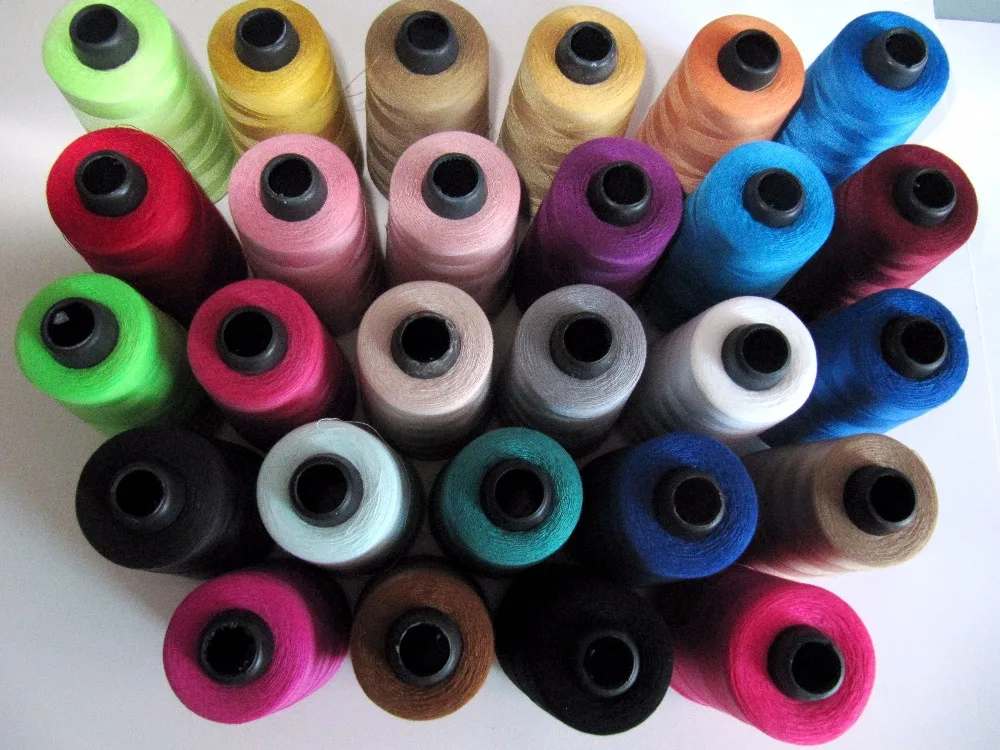 Хлопковая швейная нить разноцветная высокоскоростная 40/2s 4000 ярдов Полиэстеровая