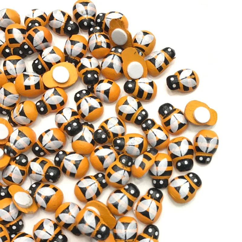 

100pcs 3D Wooden Stickers Mini Bee Stickers Fridge Wall Decoration Scrapbooking SDF-SHIP
