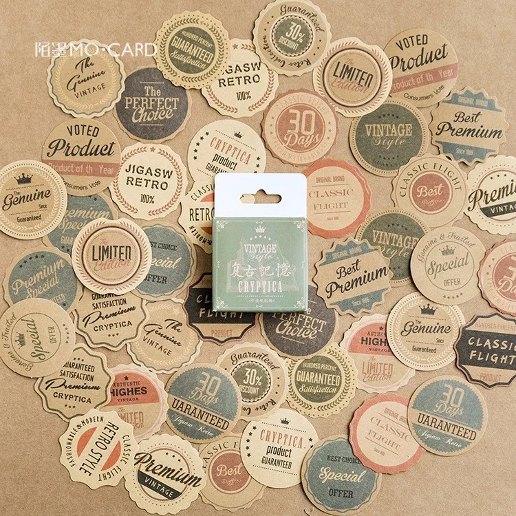 

46 PCS/box New Retro Memory Diary Paper Lable Stickers Crafts And Scrapbooking Decorative Lifelog Sticker DIY Lovely Stationery