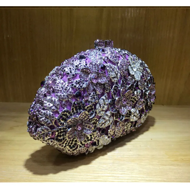 

women full Diamonds cocktail purse female Evening Bags Chain Shoulder Evening Bag Floral Printed Summer Messenger Bag Day Clutch
