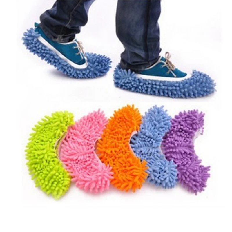 1 пара Многофункциональный Синели микро-волокна бахилы Чистые Тапочки Ленивый
