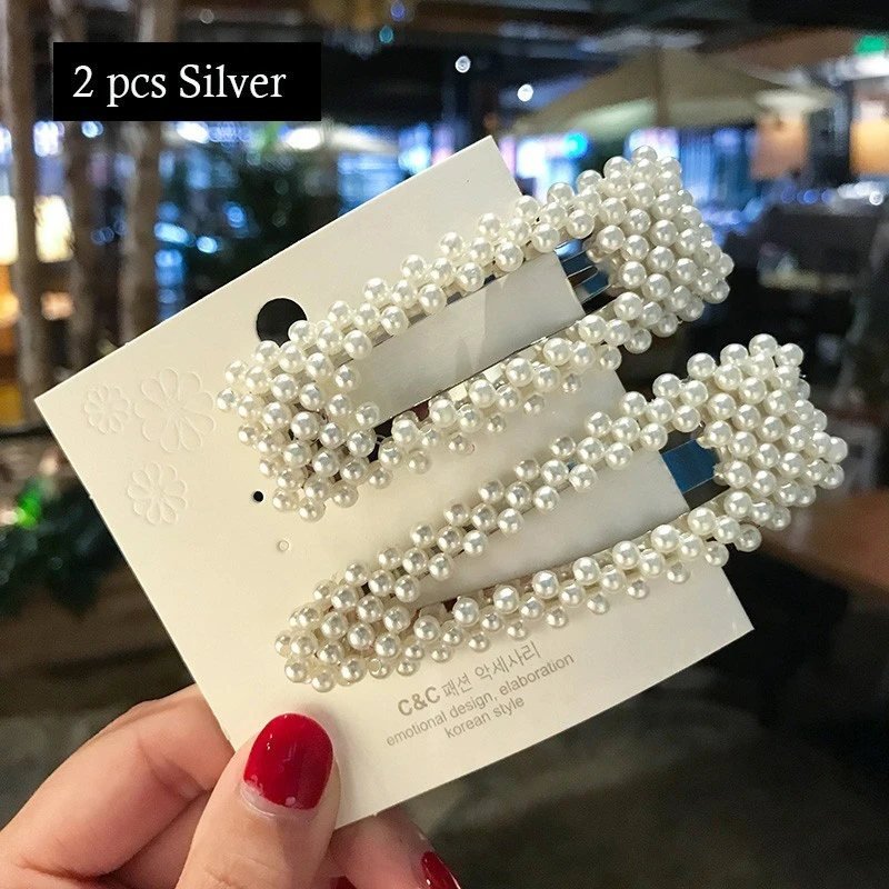 Set 1 (Silver) Имитация шпилька для волос с жемчужиной заколка для женщин корейские ювелирные изделия для девушек головные уборы золотого цвета заколки для волос аксессуары для волос заколка для волос - Цвет: Set 1 (Silver)