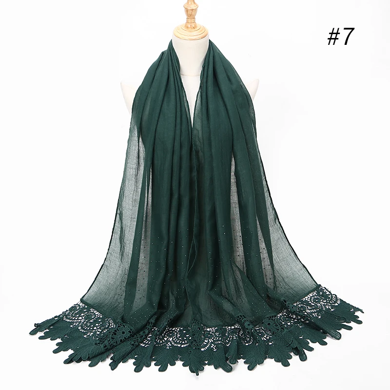 

1PC New cotton Fashion lace scarf hijab floral embroidery and shinny beach scarf long muslim autumn wrap scarves/shawls