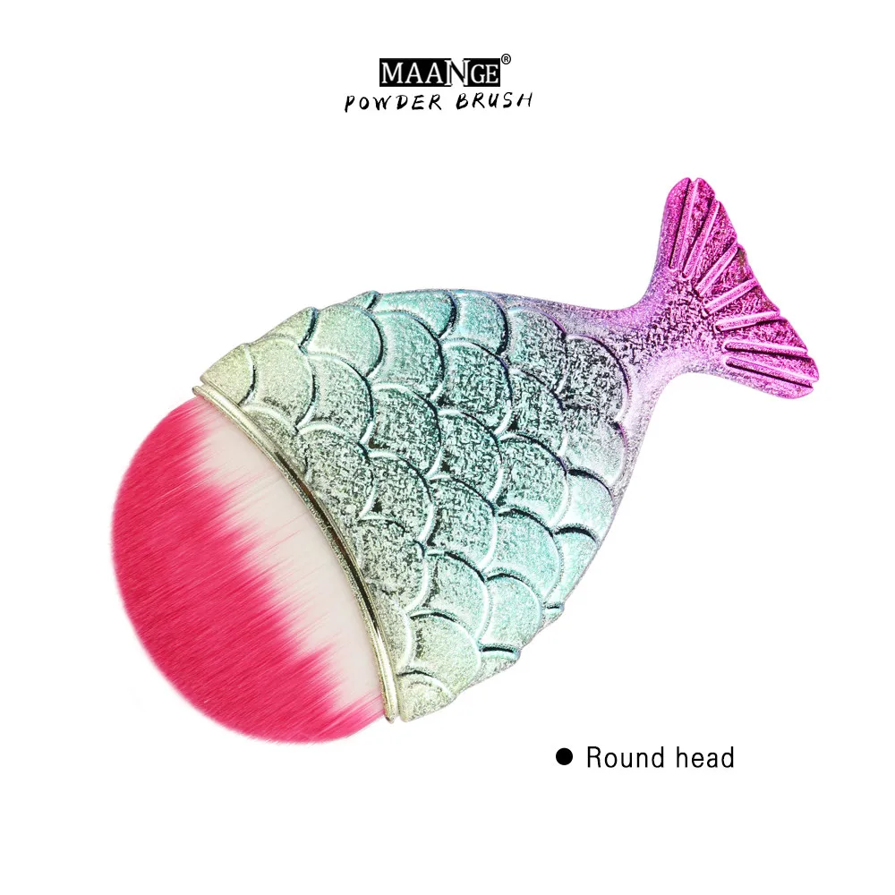 Горячая 1 шт. Косметическая в виде рыбной чешуи щетка рыбий хвост Нижняя кисть для