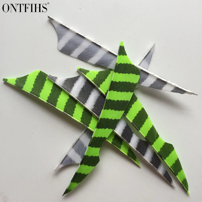 ONTFIHS 50 шт 4 &quotRW Sting полосатая с одной стороны стрельба из лука флетчи Арроу перо