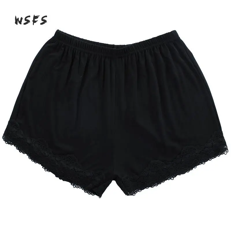 2 шт. женские эластичные хлопковые трусы боксеры с кружевом|safety short|safety short pantslace